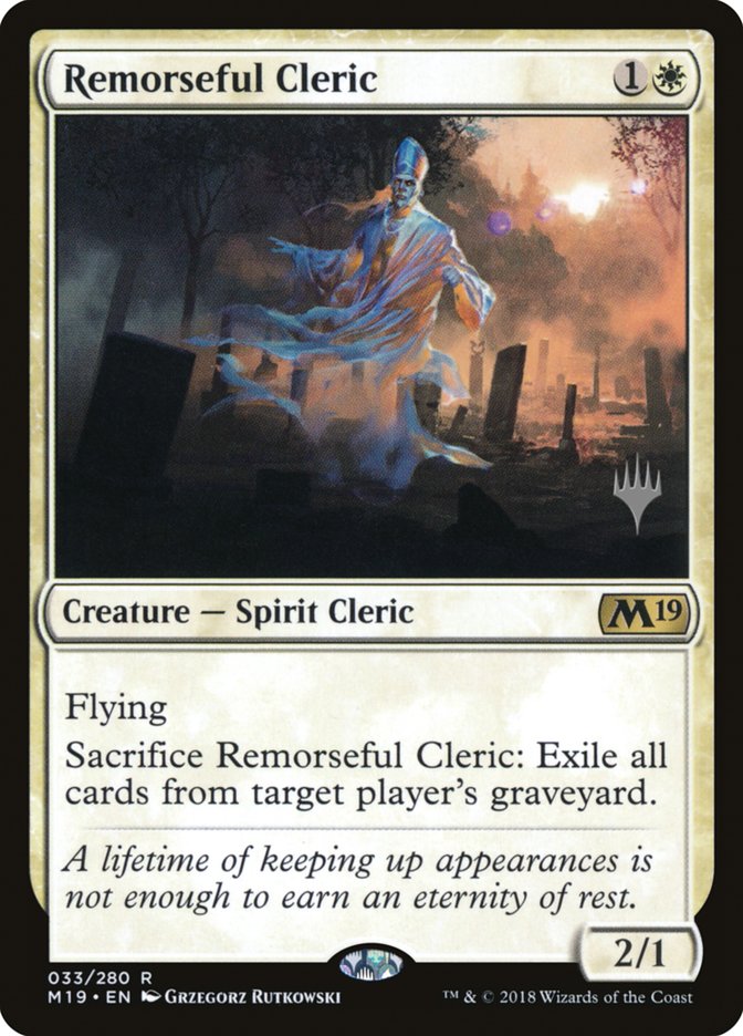 Remorseful Cleric (Promo Pack) [Core Set 2019 Promos] | Gauntlet Hobbies - Angola