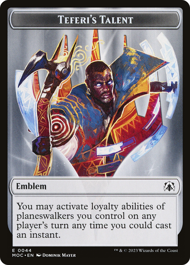 First Mate Ragavan // Teferi's Talent Emblem Double-Sided Token [March of the Machine Commander Tokens] | Gauntlet Hobbies - Angola