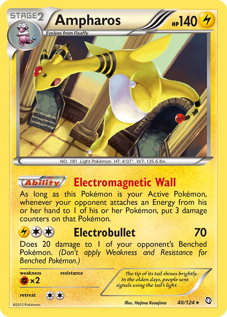 Ampharos (40/124) (Cosmos Holo) (Blister Exclusive) [Black & White: Dragons Exalted] | Gauntlet Hobbies - Angola