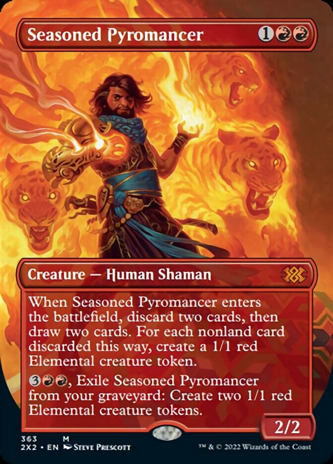 Seasoned Pyromancer (Borderless Alternate Art) [Double Masters 2022] | Gauntlet Hobbies - Angola