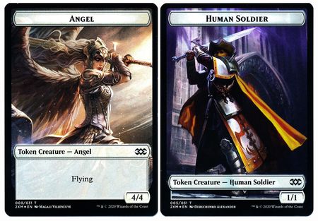 Angel // Human Soldier Double-sided Token [Double Masters Tokens] | Gauntlet Hobbies - Angola