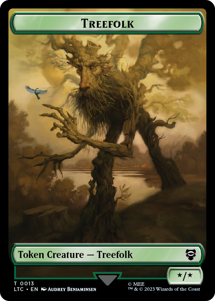 Beast // Treefolk Double Sided Token [The Lord of the Rings: Tales of Middle-Earth Commander Tokens] | Gauntlet Hobbies - Angola