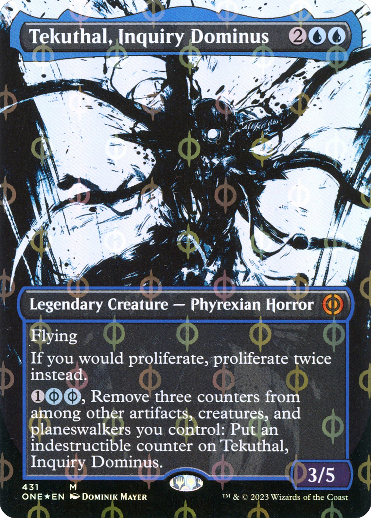Tekuthal, Inquiry Dominus (Borderless Ichor Step-and-Compleat Foil) [Phyrexia: All Will Be One] | Gauntlet Hobbies - Angola