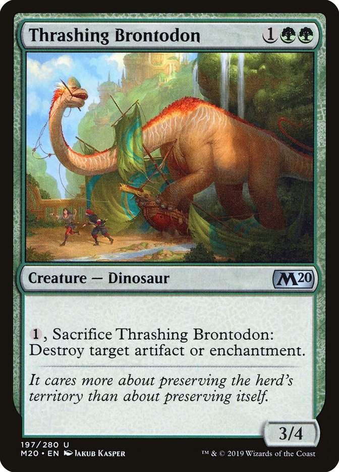 Thrashing Brontodon [Core Set 2020] | Gauntlet Hobbies - Angola