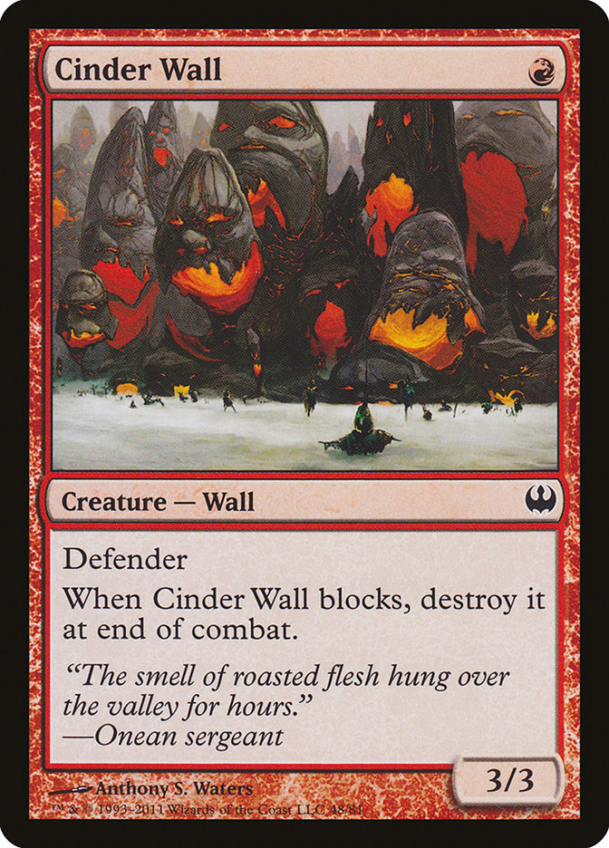 Cinder Wall [Duel Decks: Knights vs. Dragons] | Gauntlet Hobbies - Angola