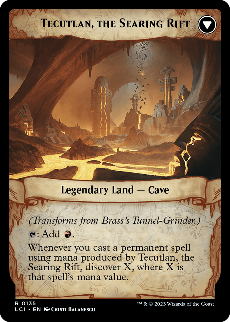 Brass's Tunnel-Grinder // Tecutlan, the Searing Rift [The Lost Caverns of Ixalan Prerelease Cards] | Gauntlet Hobbies - Angola