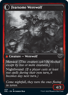 Fearful Villager // Fearsome Werewolf [Innistrad: Double Feature] | Gauntlet Hobbies - Angola