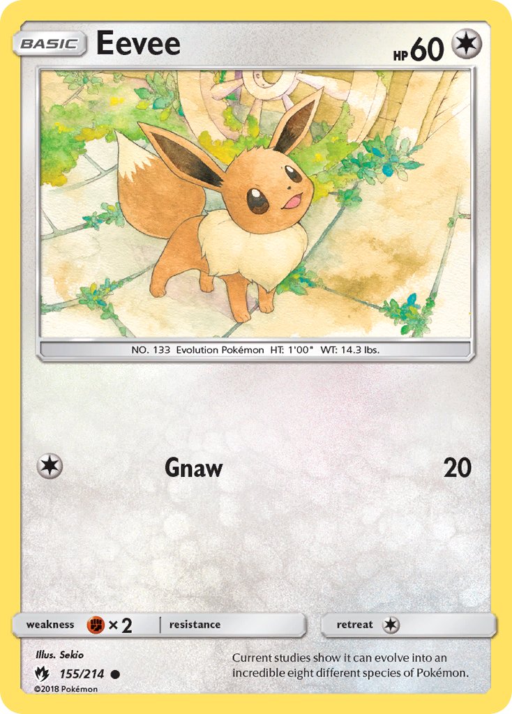 Eevee (155/214) (Let's Play, Eevee Cracked Ice Holo) (Theme Deck Exclusives) [Sun & Moon: Lost Thunder] | Gauntlet Hobbies - Angola