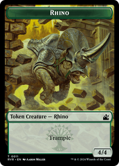 Elf Knight // Rhino Double-Sided Token [Ravnica Remastered Tokens] | Gauntlet Hobbies - Angola