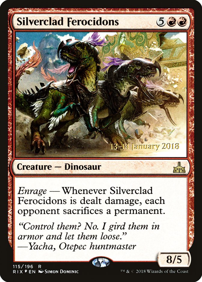 Silverclad Ferocidons [Rivals of Ixalan Prerelease Promos] | Gauntlet Hobbies - Angola