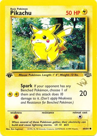 Pikachu (60/64) (W Stamped Promo) [Jungle 1st Edition] | Gauntlet Hobbies - Angola