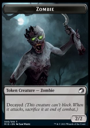Zombie (005) // Teferi, Who Slows the Sunset Emblem Double-sided Token [Innistrad: Midnight Hunt Tokens] | Gauntlet Hobbies - Angola