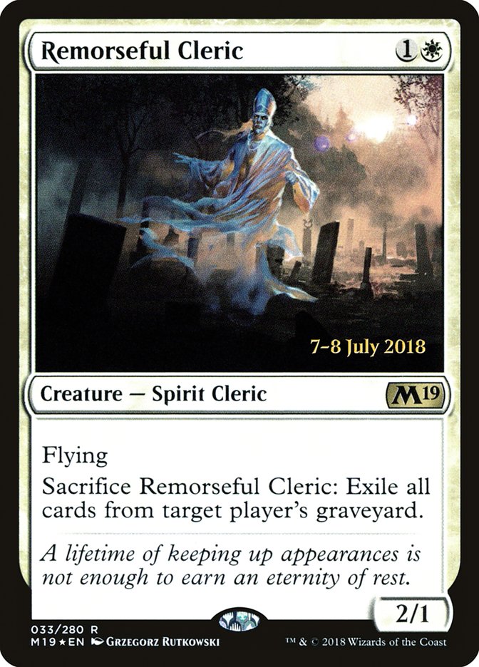 Remorseful Cleric [Core Set 2019 Prerelease Promos] | Gauntlet Hobbies - Angola