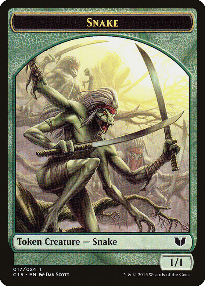 Snake (017) // Saproling Double-Sided Token [Commander 2015 Tokens] | Gauntlet Hobbies - Angola
