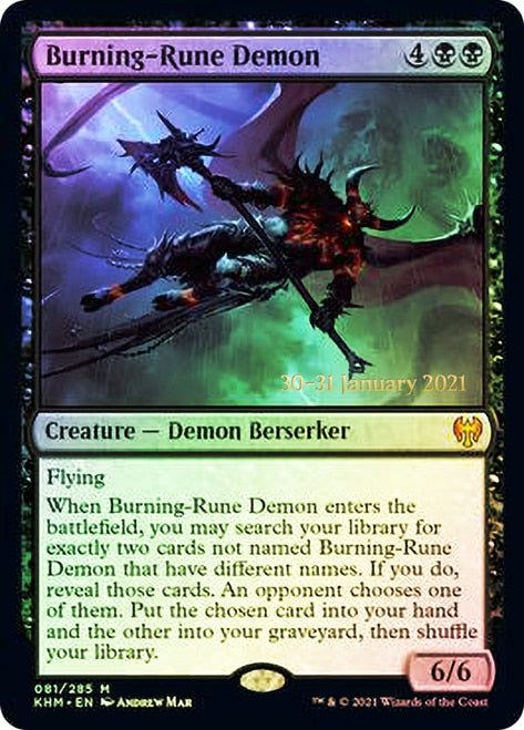 Burning-Rune Demon [Kaldheim Prerelease Promos] | Gauntlet Hobbies - Angola