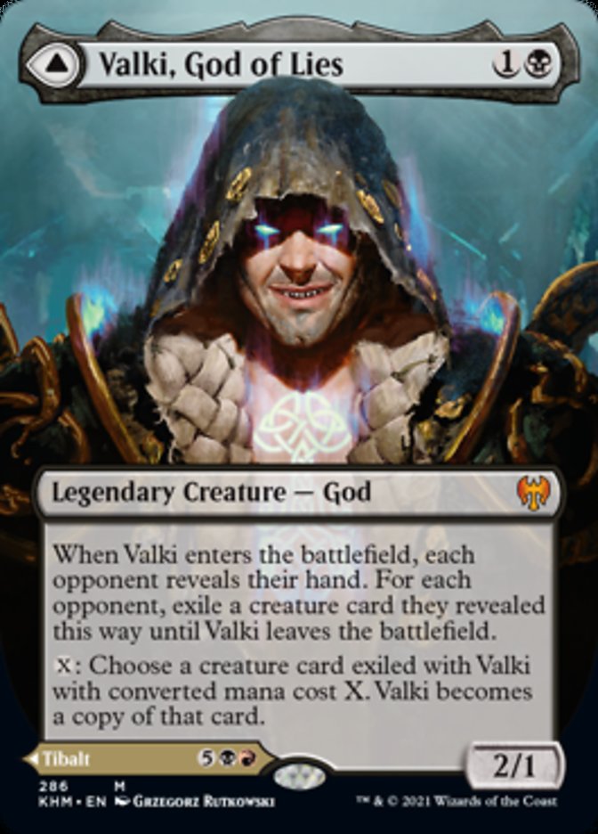 Valki, God of Lies // Tibalt, Cosmic Impostor (Borderless) [Kaldheim] | Gauntlet Hobbies - Angola