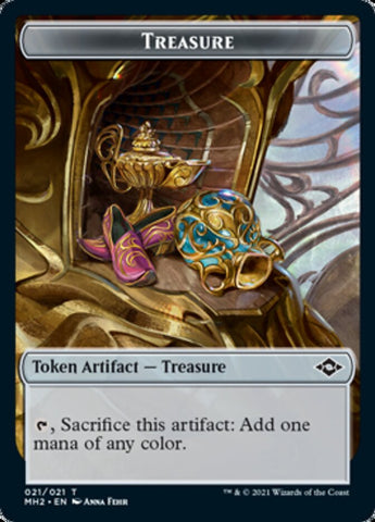 Golem Token // Treasure Token (21) [Modern Horizons 2 Tokens]