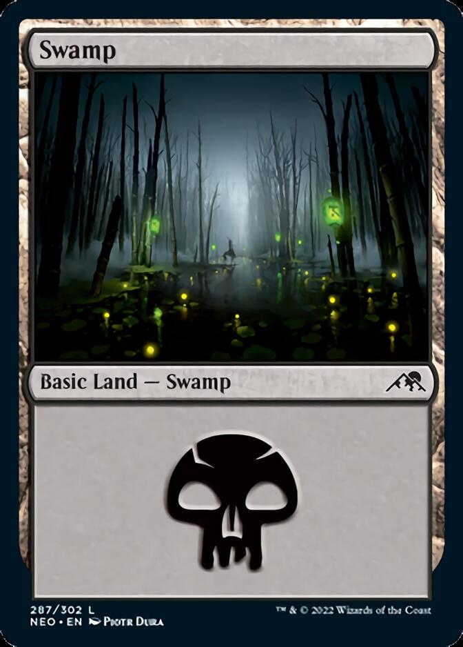 Swamp (287) [Kamigawa: Neon Dynasty] | Gauntlet Hobbies - Angola