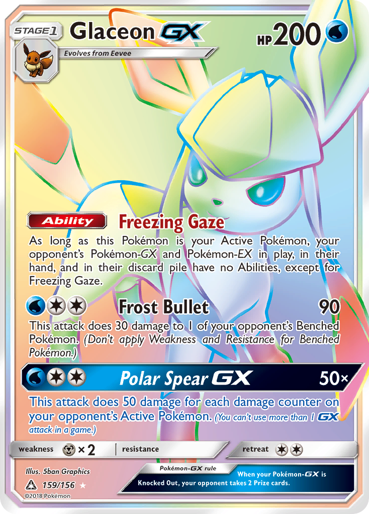 Glaceon GX (159/156) [Sun & Moon: Ultra Prism] | Gauntlet Hobbies - Angola