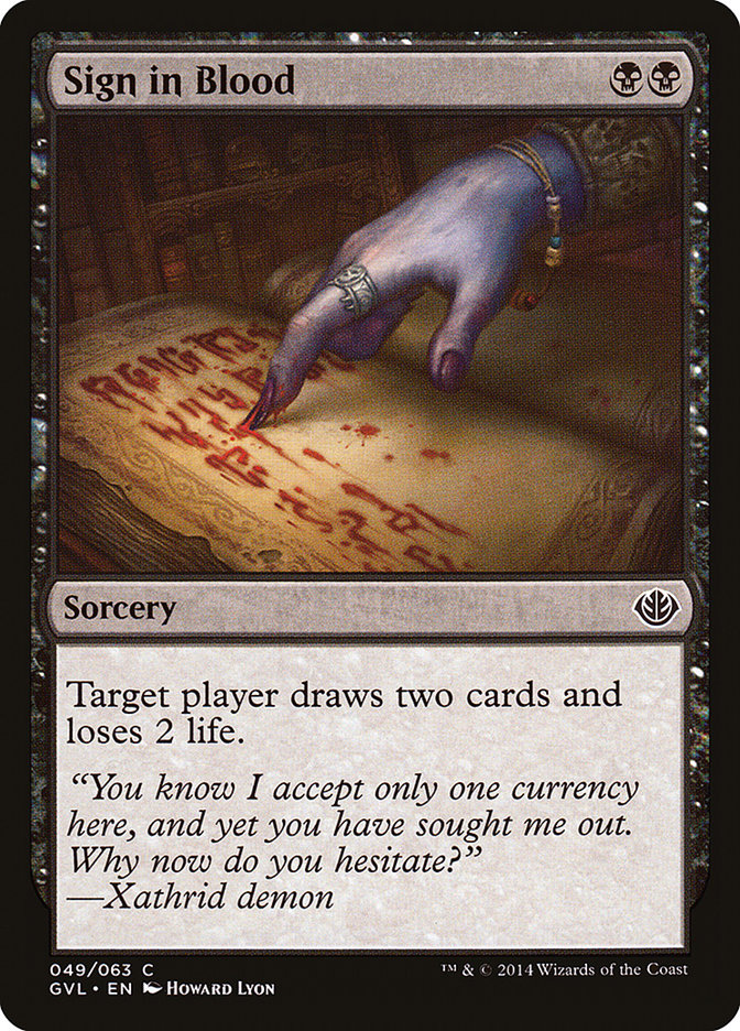 Sign in Blood (Garruk vs. Liliana) [Duel Decks Anthology] | Gauntlet Hobbies - Angola