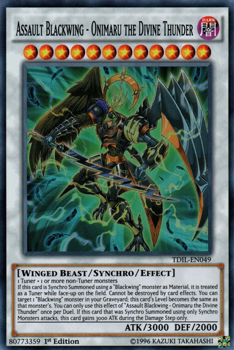 Assault Blackwing - Onimaru the Divine Thunder [TDIL-EN049] Super Rare | Gauntlet Hobbies - Angola