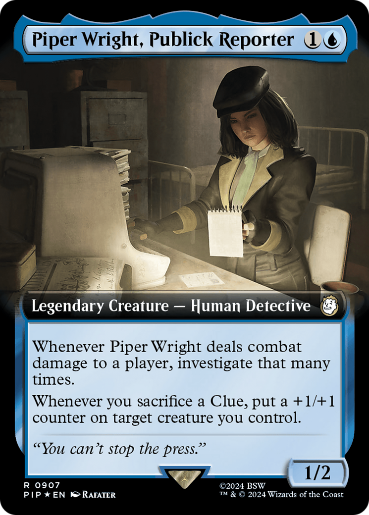 Piper Wright, Publick Reporter (Extended Art) (Surge Foil) [Fallout] | Gauntlet Hobbies - Angola