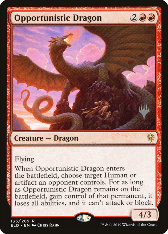 Opportunistic Dragon (Promo Pack) [Throne of Eldraine Promos] | Gauntlet Hobbies - Angola