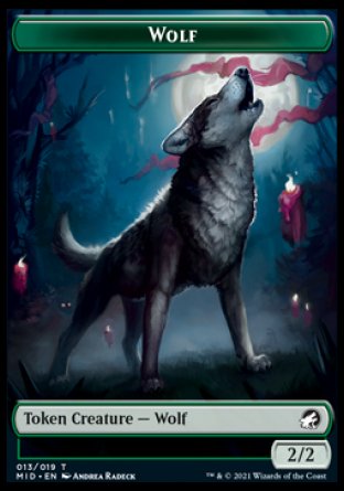 Wolf // Elemental Double-sided Token [Innistrad: Midnight Hunt Tokens] | Gauntlet Hobbies - Angola