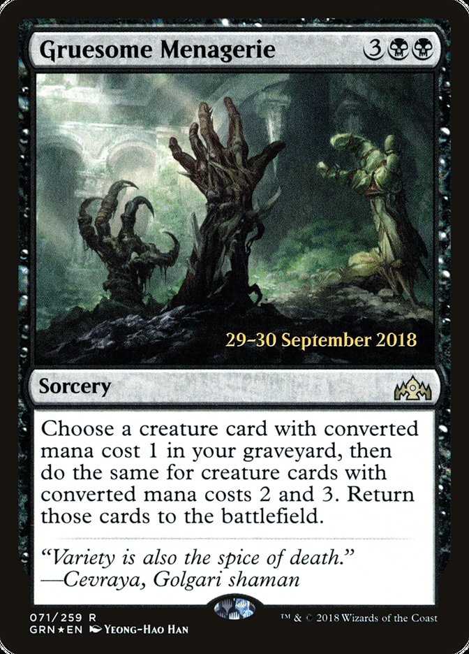 Gruesome Menagerie [Guilds of Ravnica Prerelease Promos] | Gauntlet Hobbies - Angola