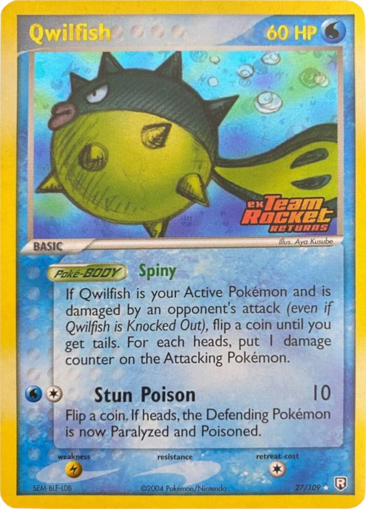 Qwilfish (27/109) (Stamped) [EX: Team Rocket Returns]