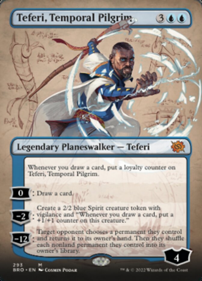 Teferi, Temporal Pilgrim (Borderless Alternate Art) [The Brothers' War] | Gauntlet Hobbies - Angola