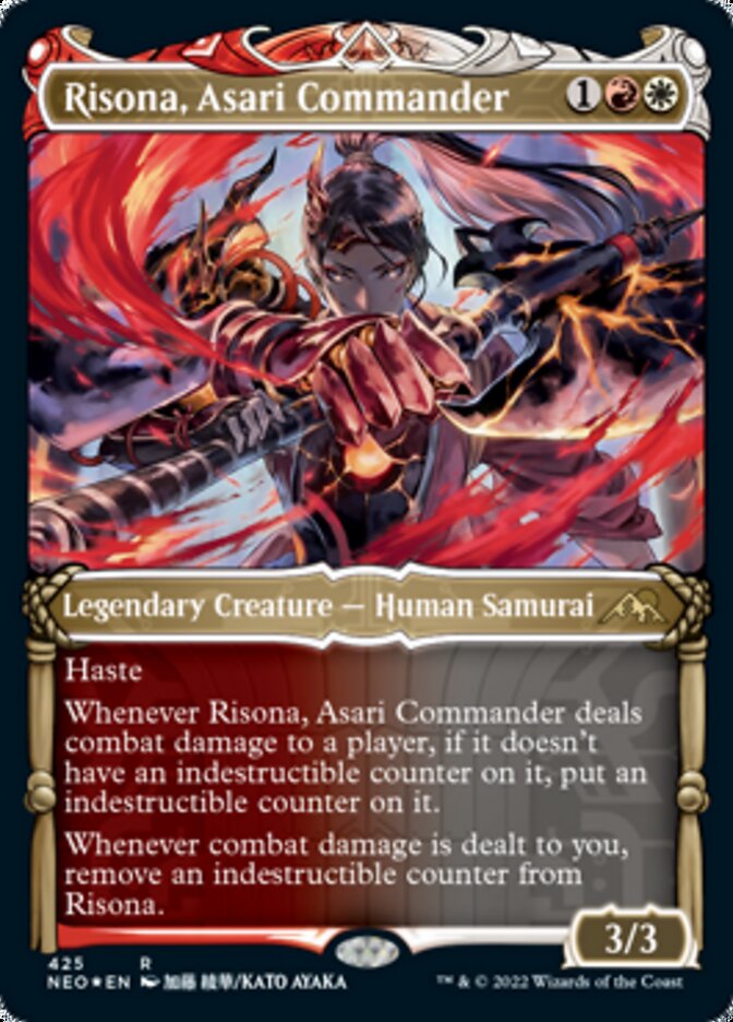 Risona, Asari Commander (Showcase) (Foil Etched) [Kamigawa: Neon Dynasty] | Gauntlet Hobbies - Angola