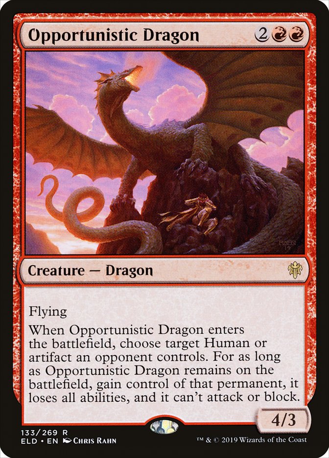 Opportunistic Dragon [Throne of Eldraine] | Gauntlet Hobbies - Angola
