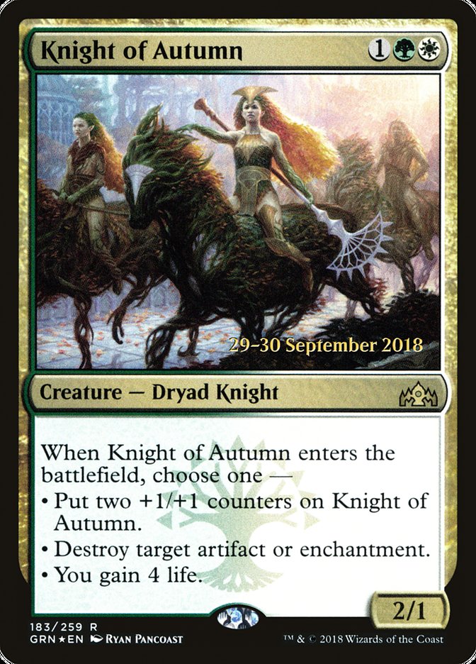 Knight of Autumn [Guilds of Ravnica Prerelease Promos] | Gauntlet Hobbies - Angola