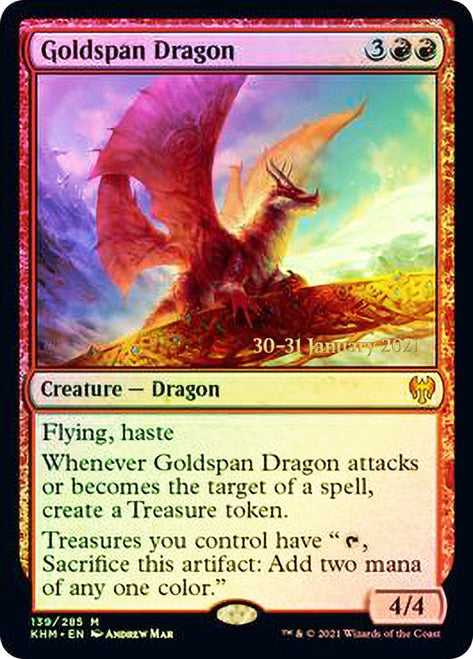 Goldspan Dragon [Kaldheim Prerelease Promos] | Gauntlet Hobbies - Angola