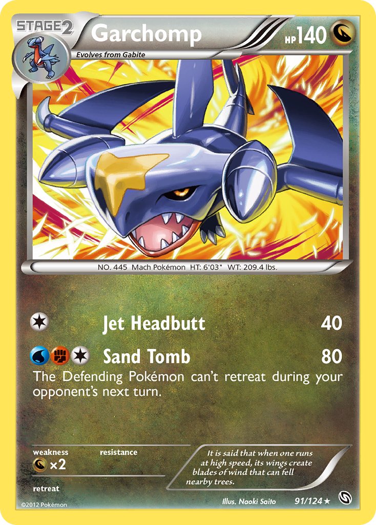 Garchomp (91/124) (Cracked Ice Holo) (Theme Deck Exclusive) [Black & White: Dragons Exalted] | Gauntlet Hobbies - Angola