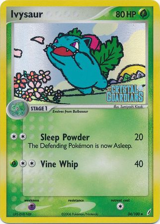 pokemon cards ex crystal guardians Ivysaur (34/100) (Stamped) [EX: Crystal Guardians]