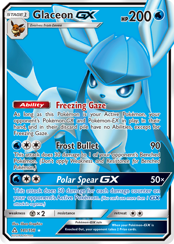 Glaceon GX (141/156) [Sun & Moon: Ultra Prism] | Gauntlet Hobbies - Angola