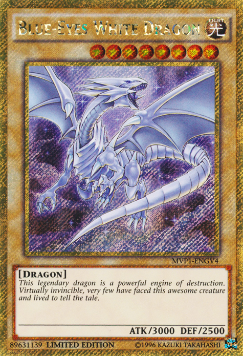 Blue-Eyes White Dragon [MVP1-ENGV4] Gold Secret Rare | Gauntlet Hobbies - Angola