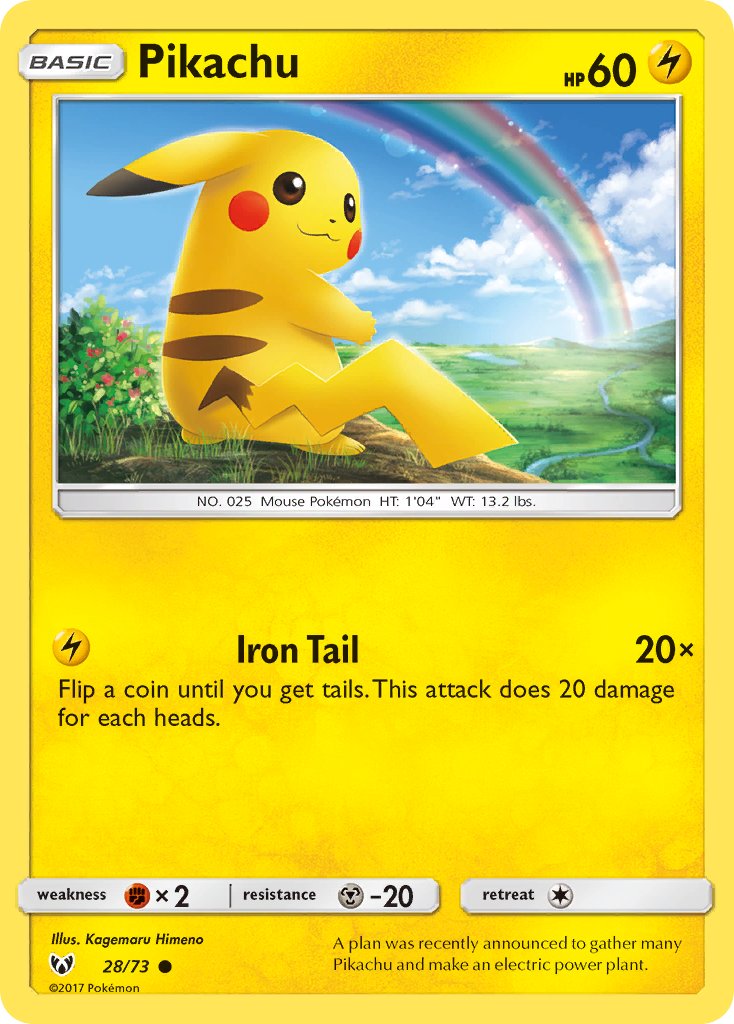 Pikachu (28/73) (Lets Play, Pikachu Cracked Ice Holo) (Theme Deck Exclusives) [Sun & Moon: Shining Legends] | Gauntlet Hobbies - Angola