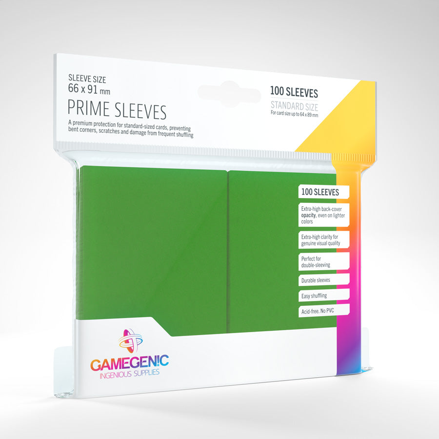 Gamegenic Prime Sleeve Pack - Green 100ct | Gauntlet Hobbies - Angola
