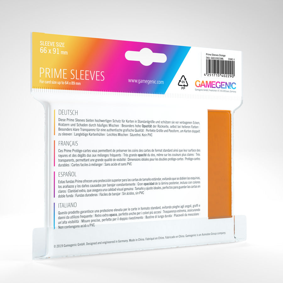 Gamegenic Prime Sleeve Pack - Orange 100ct