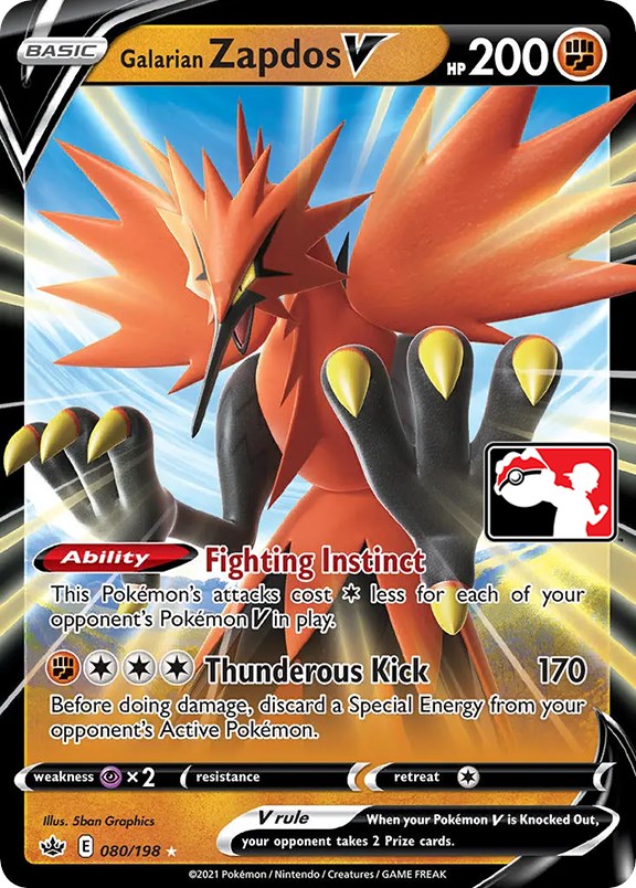 Galarian Zapdos V (080/198) [Prize Pack Series One] | Gauntlet Hobbies - Angola