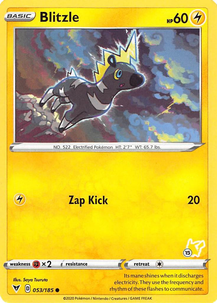 Blitzle (053/185) (Pikachu Stamp #15) [Battle Academy 2022] | Gauntlet Hobbies - Angola