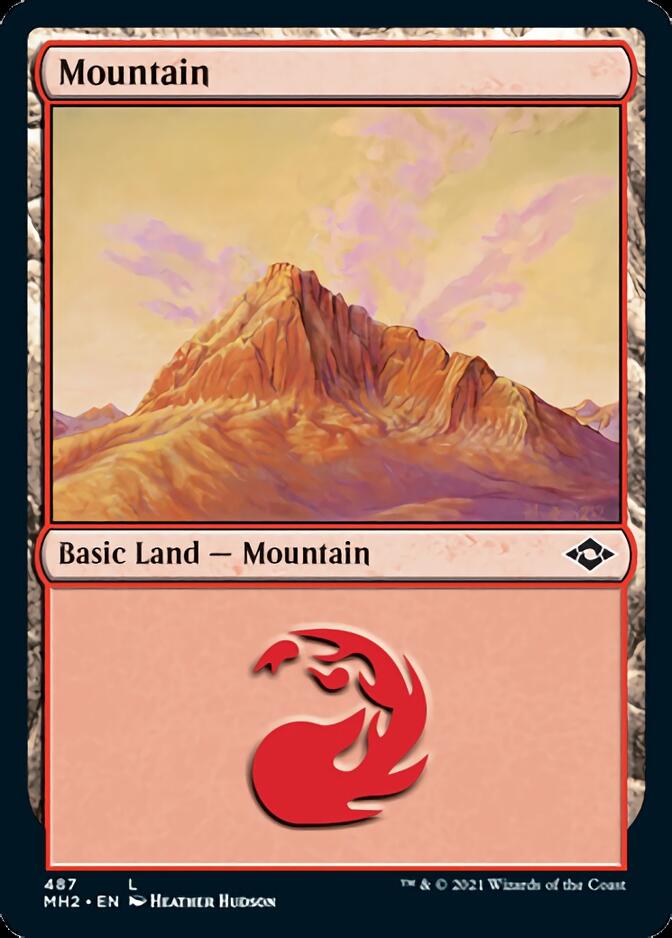 Mountain (487) (Foil Etched) [Modern Horizons 2] | Gauntlet Hobbies - Angola