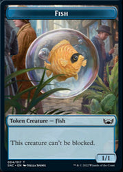 Clue // Fish Double-sided Token [Streets of New Capenna Commander Tokens]