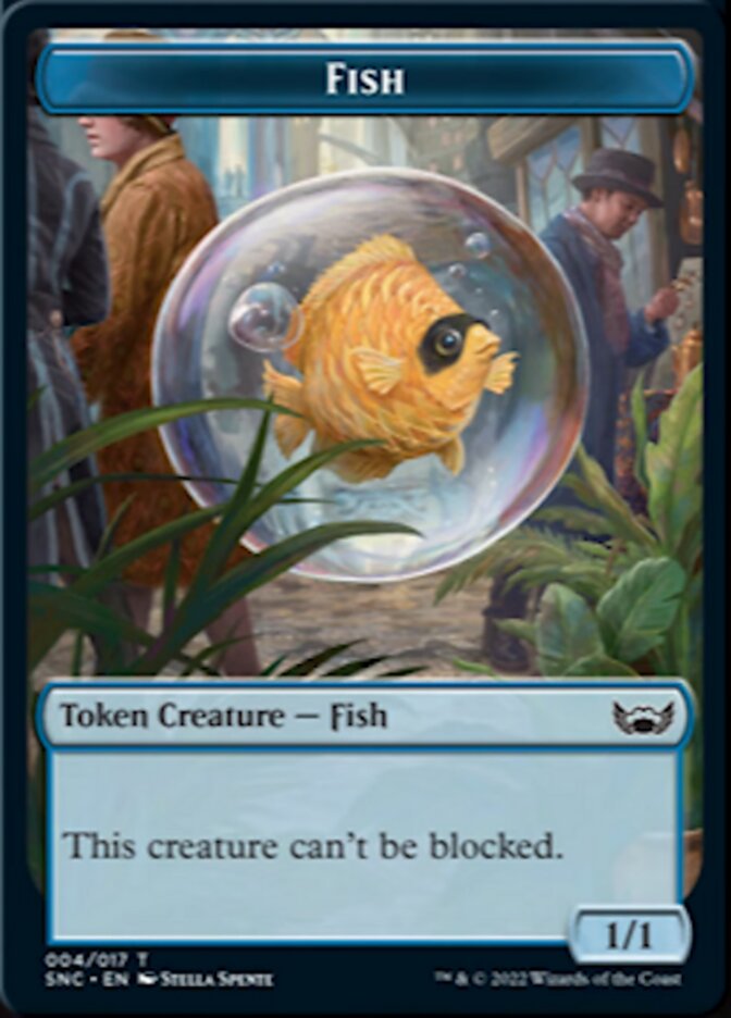 Fish // Wizard Double-sided Token [Streets of New Capenna Tokens] | Gauntlet Hobbies - Angola