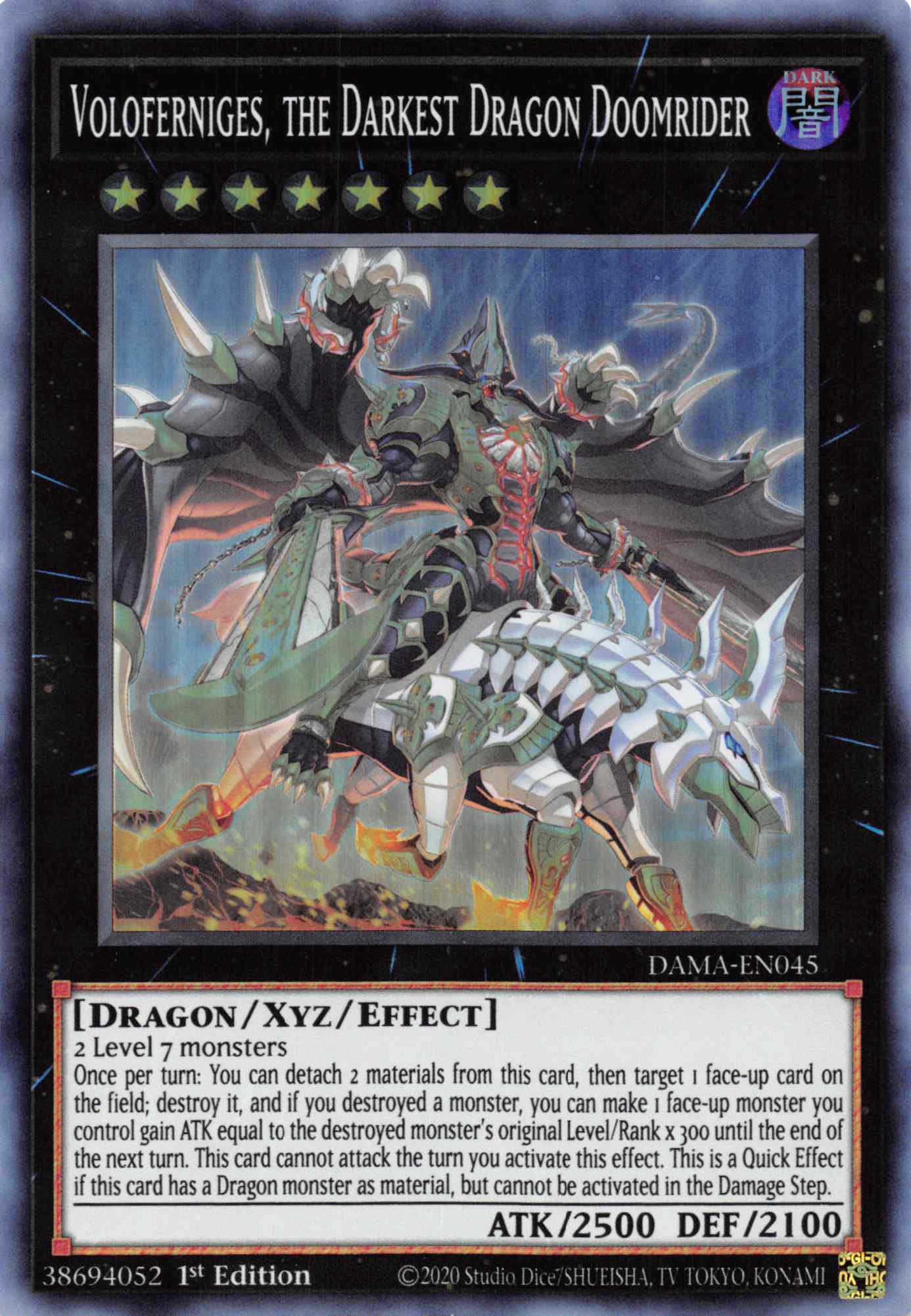 Voloferniges, the Darkest Dragon Doomrider [DAMA-EN045] Super Rare | Gauntlet Hobbies - Angola