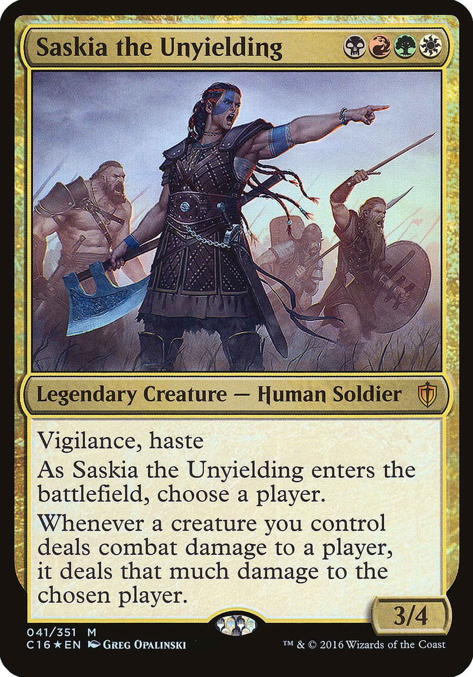 Saskia the Unyielding (Oversized) [Commander 2016 Oversized] | Gauntlet Hobbies - Angola