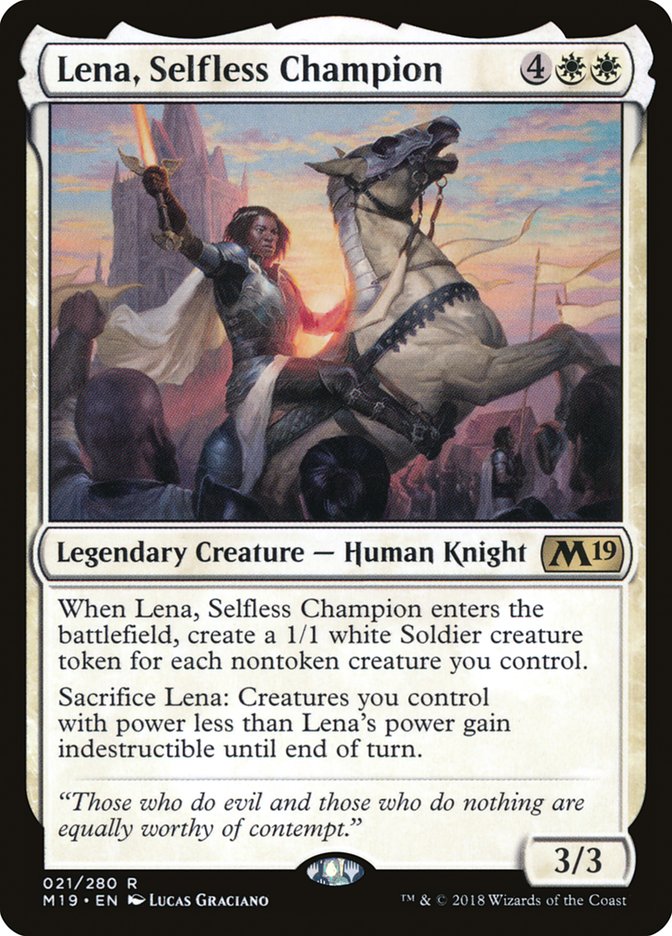 Lena, Selfless Champion [Core Set 2019] | Gauntlet Hobbies - Angola